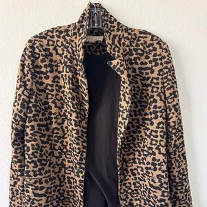 Chico's Black and Tan Leopard Blazer